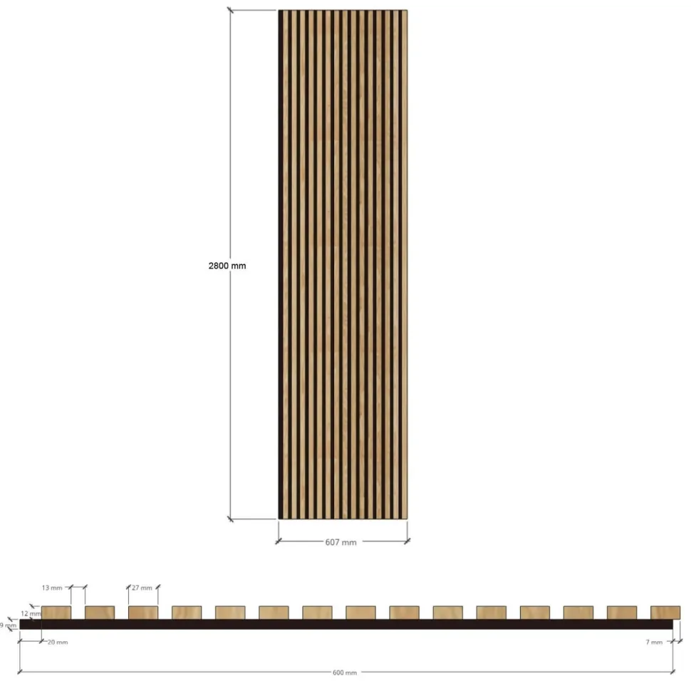 Akustiikkalevy Evella V40L, 21x600x2800mm, harmaa tammi, puuviilupintainen