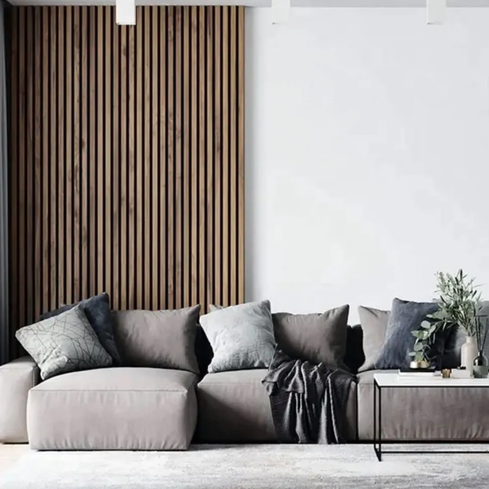 Akustiikkalevy Evella V27, 21x600x2400mm, valkotammi, puuviilupintainen