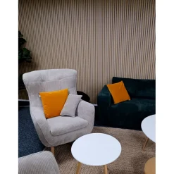 Akustiikkalevy Fibrotech Quanti, 18x520x2440mm, vaalea tammi puuviilu, harmaa pohja