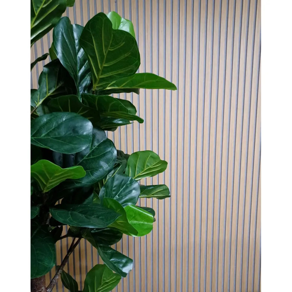 Akustiikkalevy Fibrotech Quanti, 18x520x2440mm, vaalea tammi puuviilu, harmaa pohja