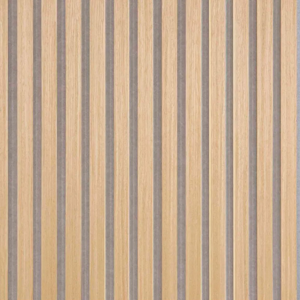 Akustiikkalevy Fibrotech Quanti, 18x520x2440mm, vaalea tammi puuviilu, harmaa pohja