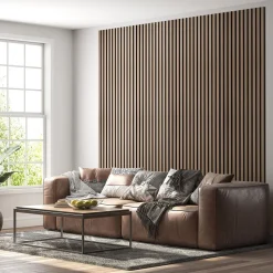 Akustiikkalevy/rimapaneeli Ewona RoughCut, 16x600x2700mm, vaalea pähkinä