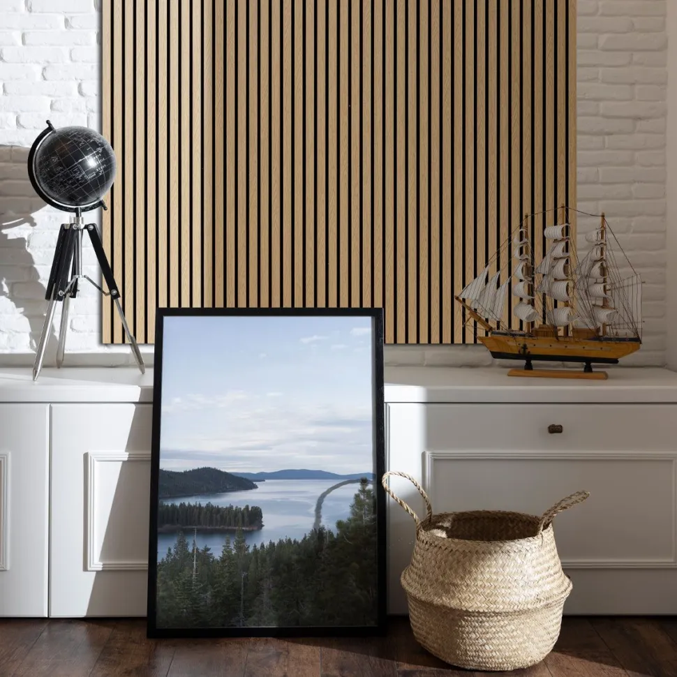 Akustiikkalevy/rimapaneeli Ewona, 600x2400mm, saarniviilu