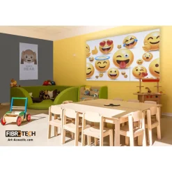 Akustiikkataulu Fibrotech Art Acoustic Emoji I, 9x600x1200mm, valkoinen