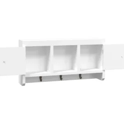Avainkaappi valkoinen 40x8,5x20 cm tekninen puu ja teräs (50631)