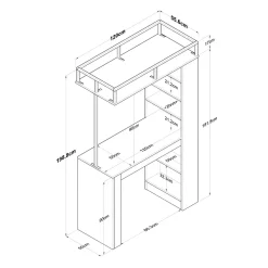 Baaripöytä Linento Furniture JA117 - 3173 saksanpähkinä/musta