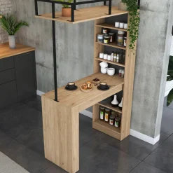 Baaripöytä Linento Furniture JA117 - 3173 saksanpähkinä/musta
