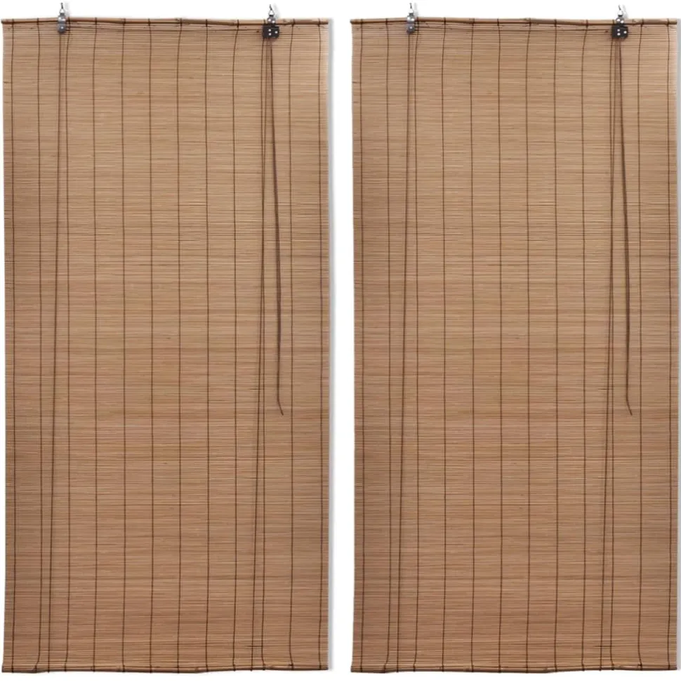 Bambu rullaverhot 2 kpl 80 x 160 cm ruskea