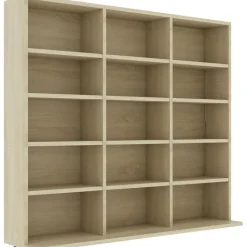 Cd-hylly sonoma-tammi 102x16x89,5 cm lastulevy