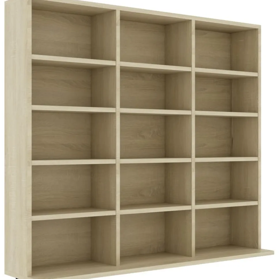 Cd-hylly sonoma-tammi 102x16x89,5 cm lastulevy