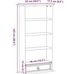 CD-kaappi Corona 52x17,5x103 cm täysi mänty (02781)
