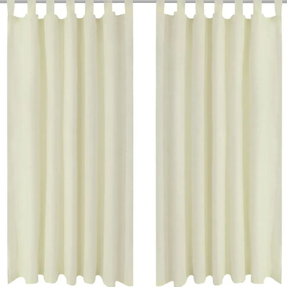 Creme mikro-satiini verhot lenkeillä 2kpl 140 x 245 cm