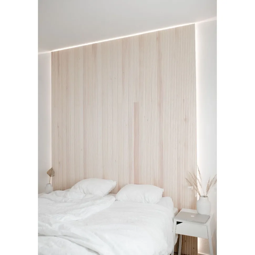 Dyyni-paneeli Cent 15x90x3300mm, mänty, valkolakattu