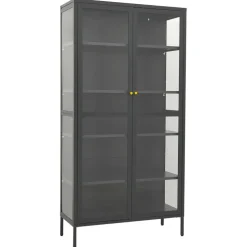 Esittelykaappi musta 90x40x180 cm teräs/karkaistu lasi (36079)