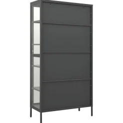 Esittelykaappi musta 90x40x180 cm teräs/karkaistu lasi (36079)