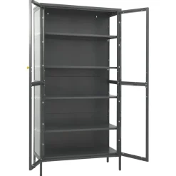 Esittelykaappi musta 90x40x180 cm teräs/karkaistu lasi (36079)