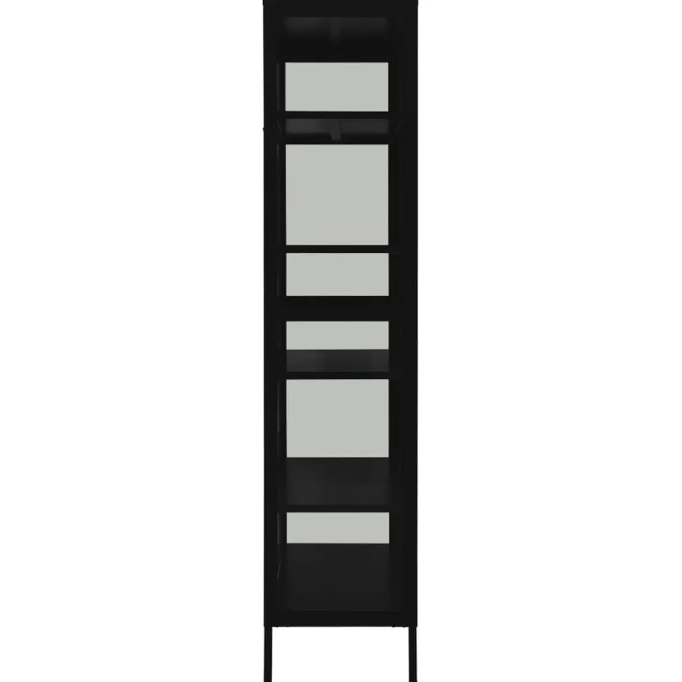 Esittelykaappi musta 90x40x180 cm teräs/karkaistu lasi (36079)