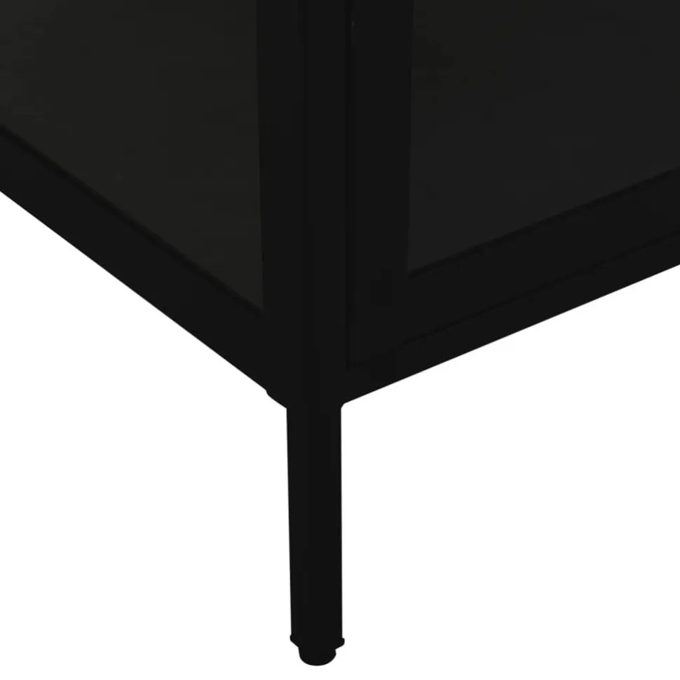 Esittelykaappi musta 90x40x180 cm teräs/karkaistu lasi (36079)