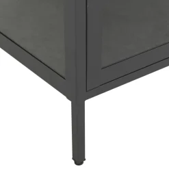 Esittelykaappi musta 90x40x180 cm teräs/karkaistu lasi (36079)