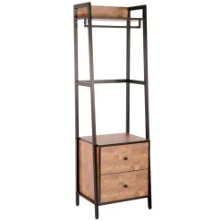 Eteisen hylly Home4You Lavinia 52x40x169cm, saarni/musta