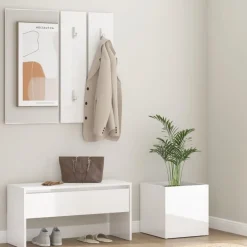Eteisen kalustesarja kukkalaatikolla tekninen puu valkoinen