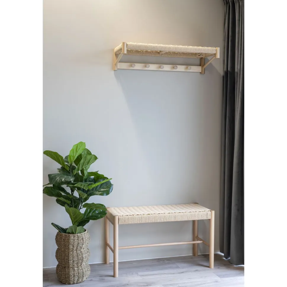 Hattuhylly ja naulakko House Nordic Abano, 78x31cm, poppelipuu