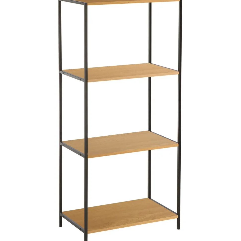 Hylly Home4You HARPER 50x30xK110,5 cm, saarni/musta
