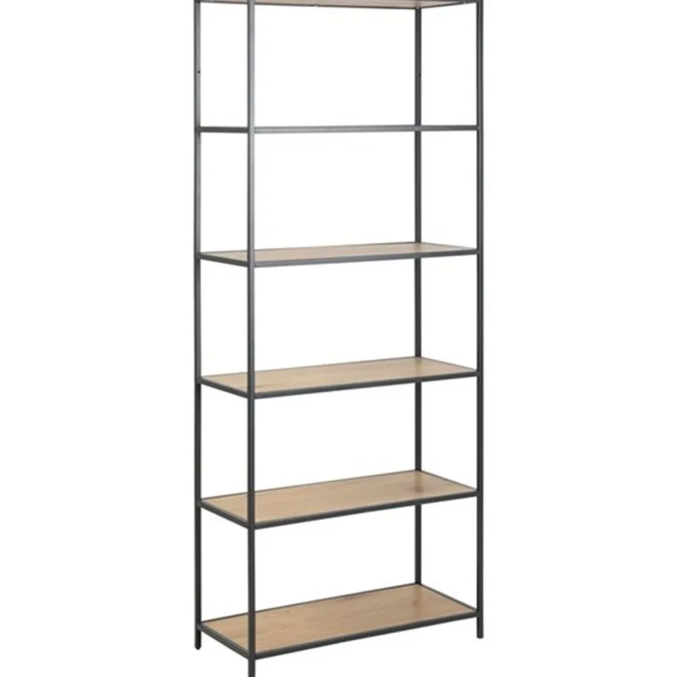 Hylly Home4You SEAFORD 77x35xK185 cm, villi tammi, ruskea