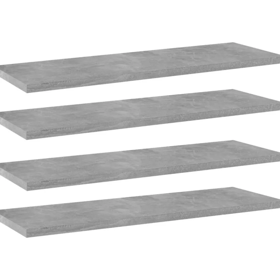 Hyllylevyt 4 kpl betoninharmaa 60x20x1,5 cm lastulevy