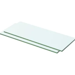 Hyllyt 2 kpl, kirkas lasi, 50x15 cm