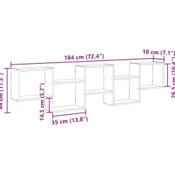 Hylly Wall Cube 5 lokeroa Sonoma Oak Engineered Wood (59997)