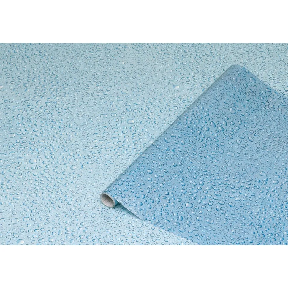 Ikkunakalvo D-C-Fix 346-0246, 0.45x2m, läpikuultavat pisarat, pilkullinen, vaaleansininen