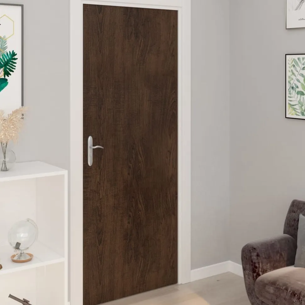 Itseliimautuvat ovikalvot 2 kpl tumma tammi 210x90 cm pvc