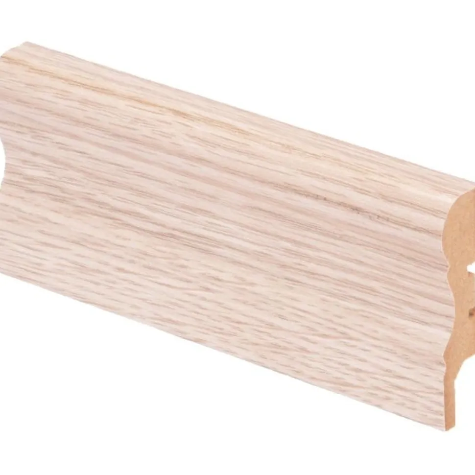 Jalkalista Maler Aura 16x60x2750mm MDF valkolakattu tammi