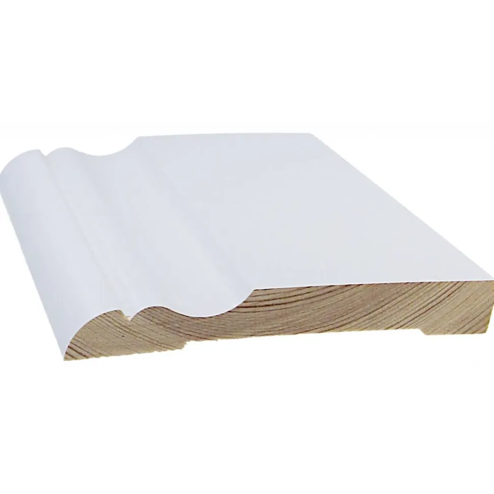 Jalkalista Cent 15x120x3300 mm koriste mänty valkoinen