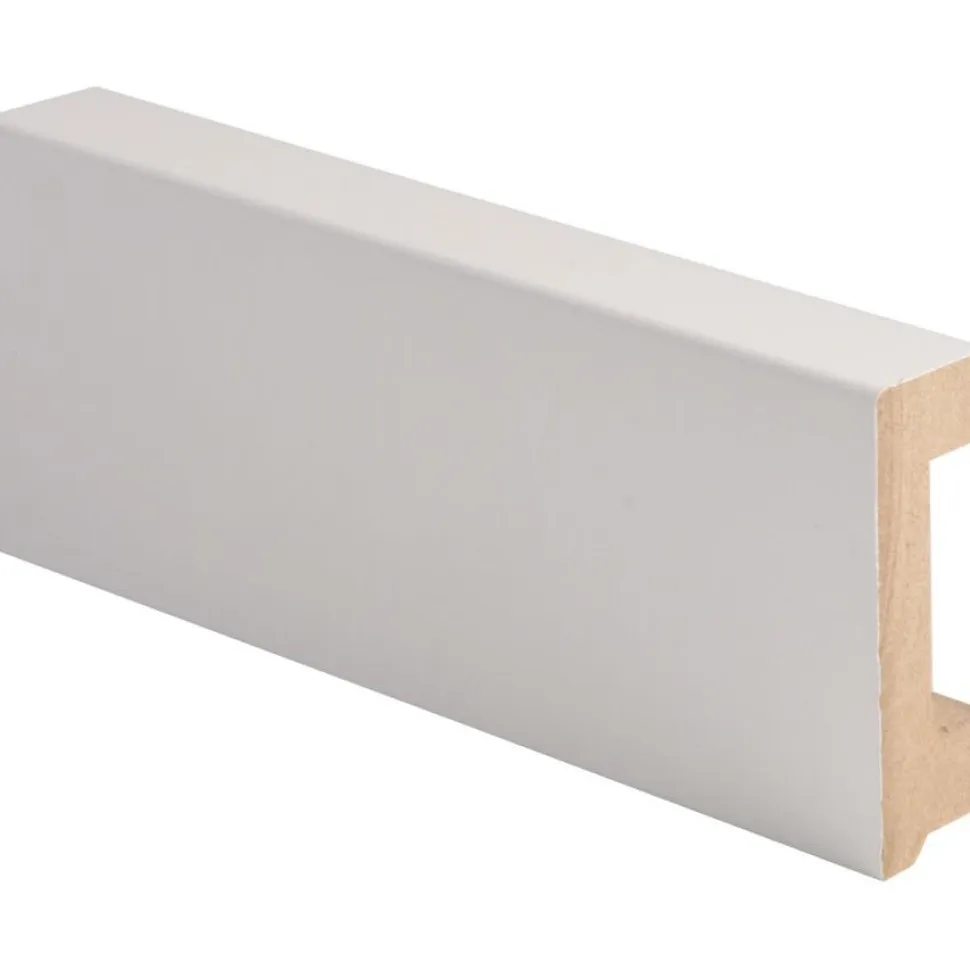 Jalkalista johtouralla Maler 19x58x2750mm MDF valkoinen