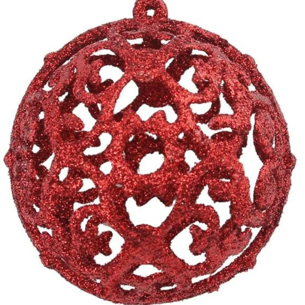 Joulukuusen pallosarja, 100 kpl, 6cm, punainen