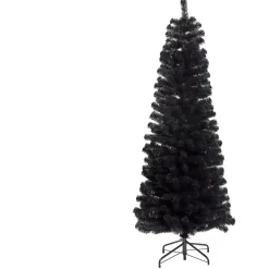 Joulukuusi Nordic Winter, Bling, kapea PVC, luokka C, 180x68cm, musta
