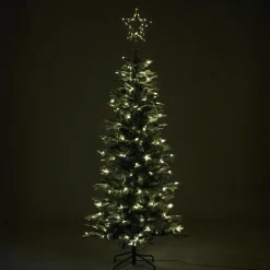 Joulukuusi Nordic Winter, kapea PE/PVC, lumella ja valoilla, luokka A, 180x86cm