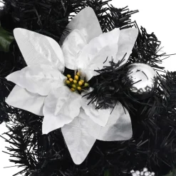 Jouluköynnös LED-valoilla, musta, 2,7 m, PVC