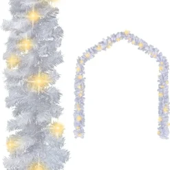 Jouluköynnös LED-valoilla, 5 m, valkoinen
