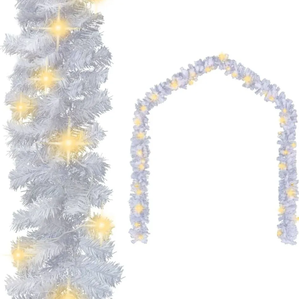 Jouluköynnös LED-valoilla, 5 m, valkoinen