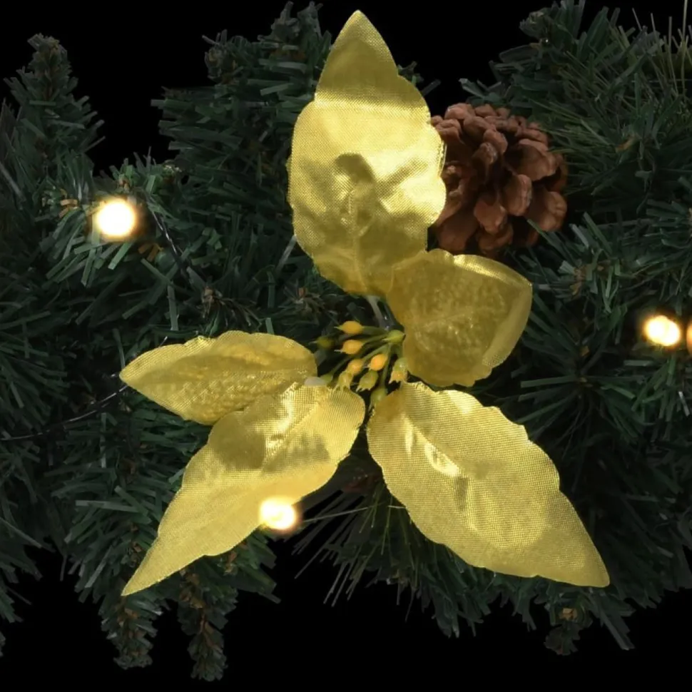 Jouluseppele LED-valoilla, kultakoristelulla, 60cm