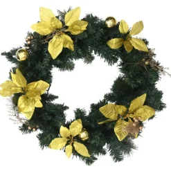 Jouluseppele LED-valoilla, kultakoristelulla, 60cm