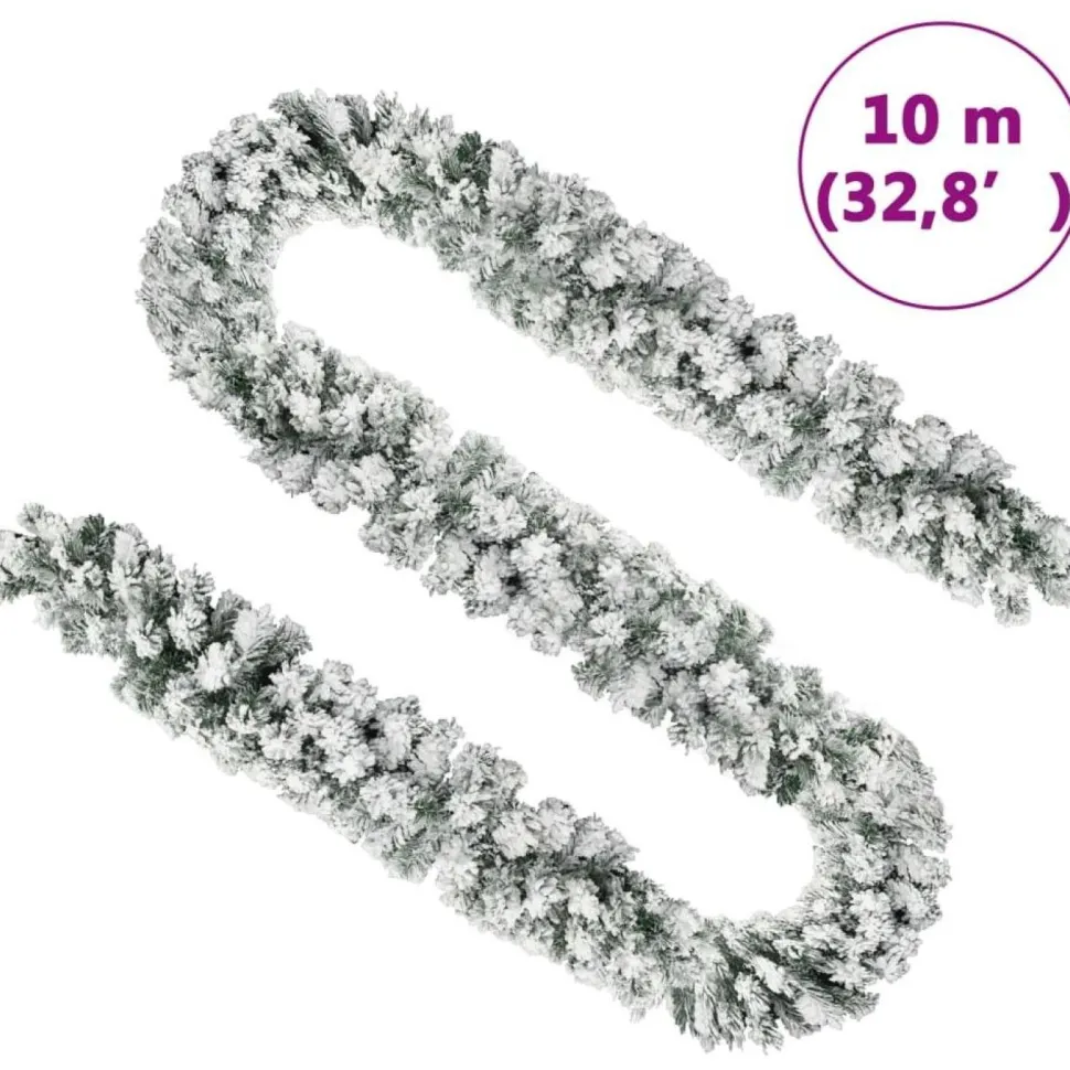 Jouluseppele lumihuurteella, vihreä, 10 m, PVC