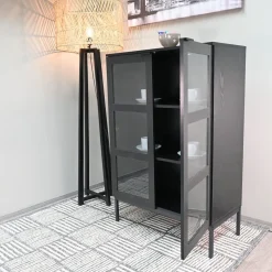 Kaappi lasiovilla Tenstar Siera, korkea, valkoinen