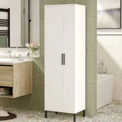 Kaappi Linento Furniture DY1 valkoinen/ruskea