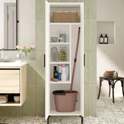 Kaappi Linento Furniture DY1 valkoinen/ruskea