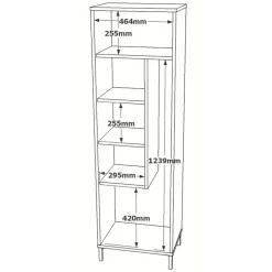 Kaappi Linento Furniture DY1 valkoinen/ruskea