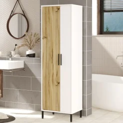 Kaappi Linento Furniture DY1 valkoinen/ruskea
